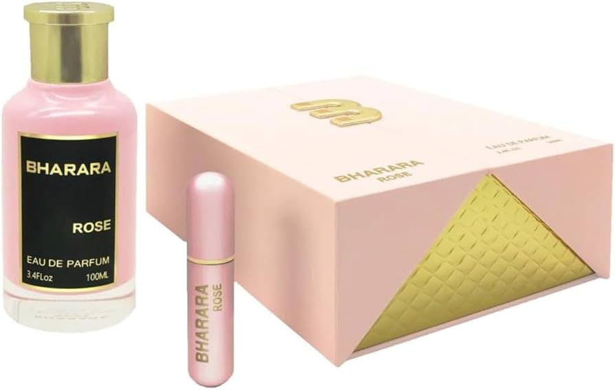 Bharara Rose Eau De Parfum Spray 3.4 Fl Oz (100 Ml) – Long Lasting Floral Perfume for Women – Elegant Jasmine & Peony