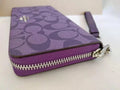 COACH Long Zip Wallet with Strap Purple Signature C4452 New